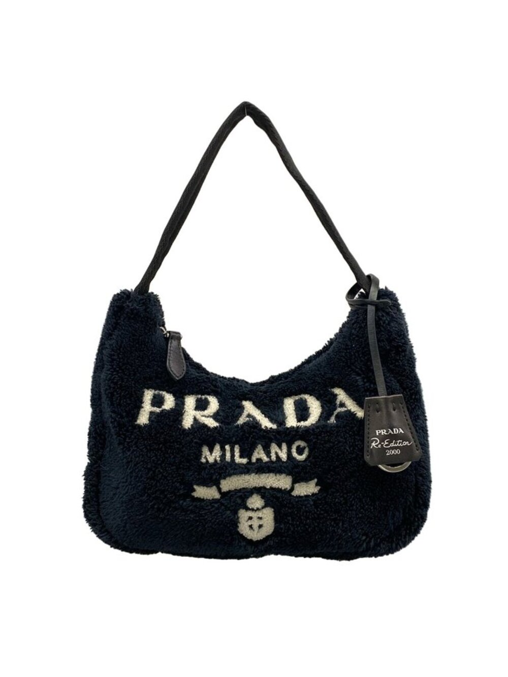 Prada Handbag Black Ivory Re Edition 2000